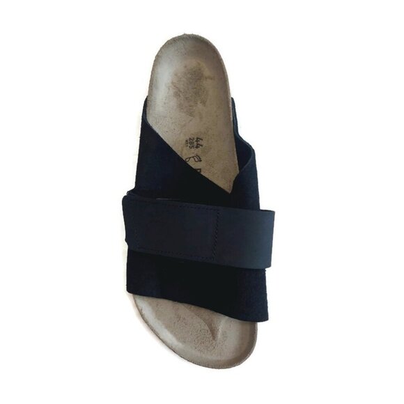 Birkenstock Mens Sz 11 Kyoto Nubuck Suede Leather Sandals Midnight Black Regular - Picture 3 of 9